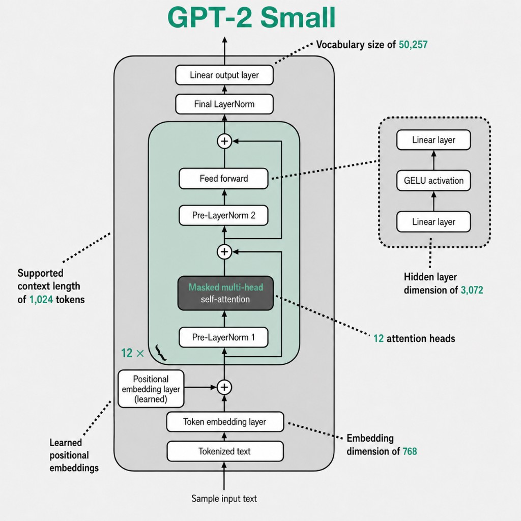 GPT-2 Small architecture